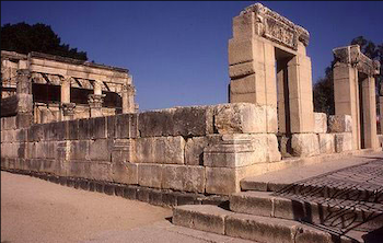 Synagogue at Capernaum. Possibly contemporaneous with Huqoq synagogue, 4th-6th century CE.