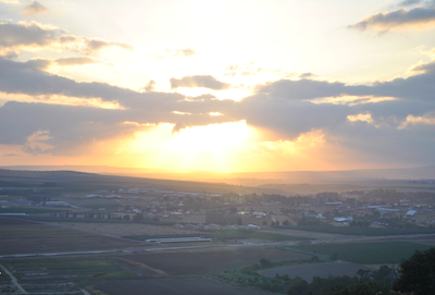 Sunrise View of the Jezreel Valley from Area M.